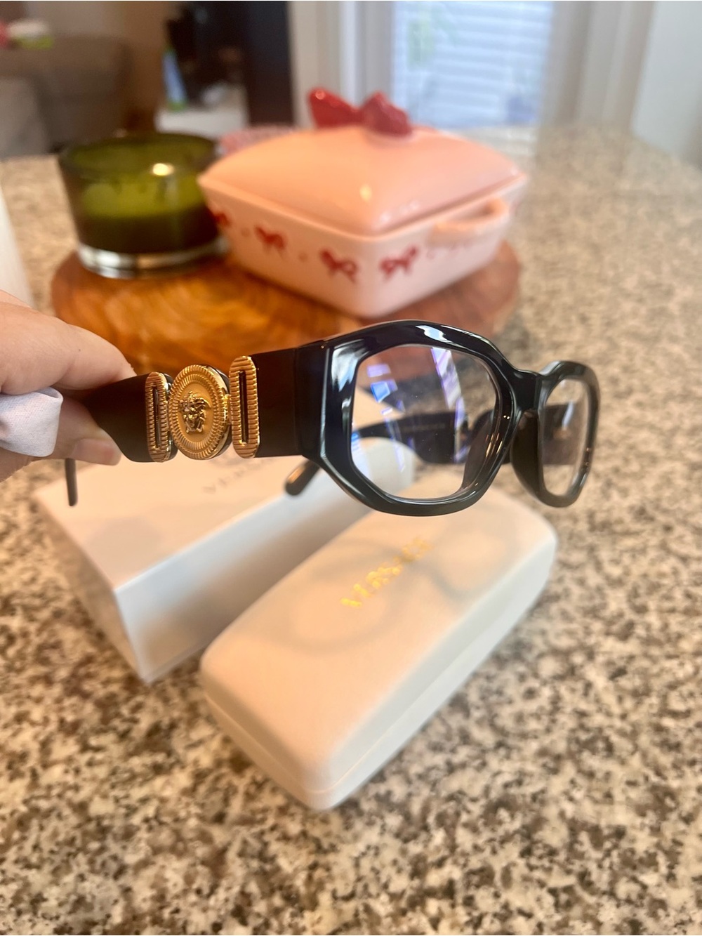 ***Mirror Quality*** Versace Stunning Black Eyeglasses
